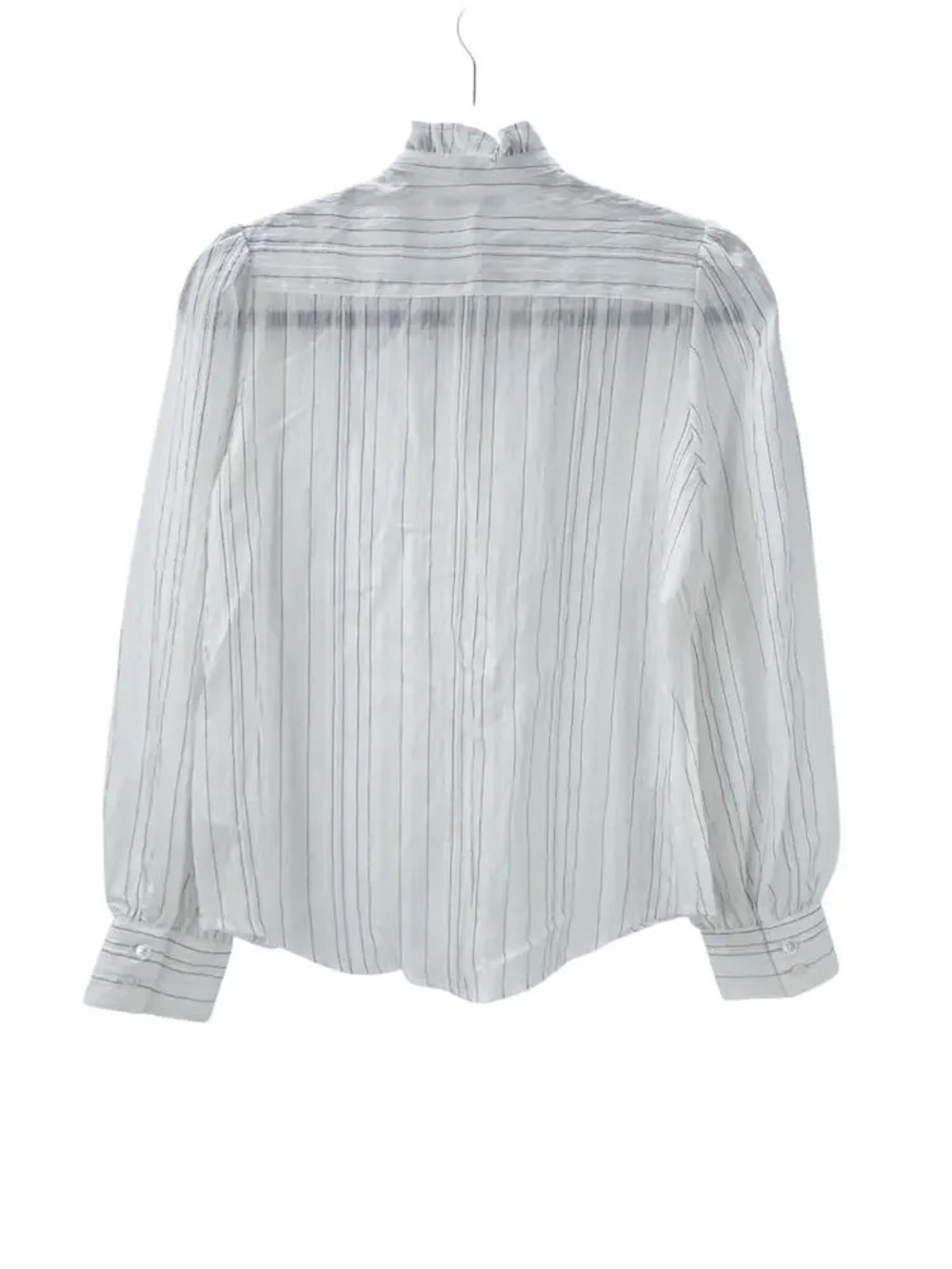 Classic White Stripe High-Neck Women's Blouse